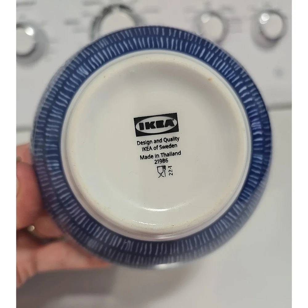 IKEA‎ Entusiasm Blue White Japanese Inspired Pattern Feldspar Porcelain Bowls